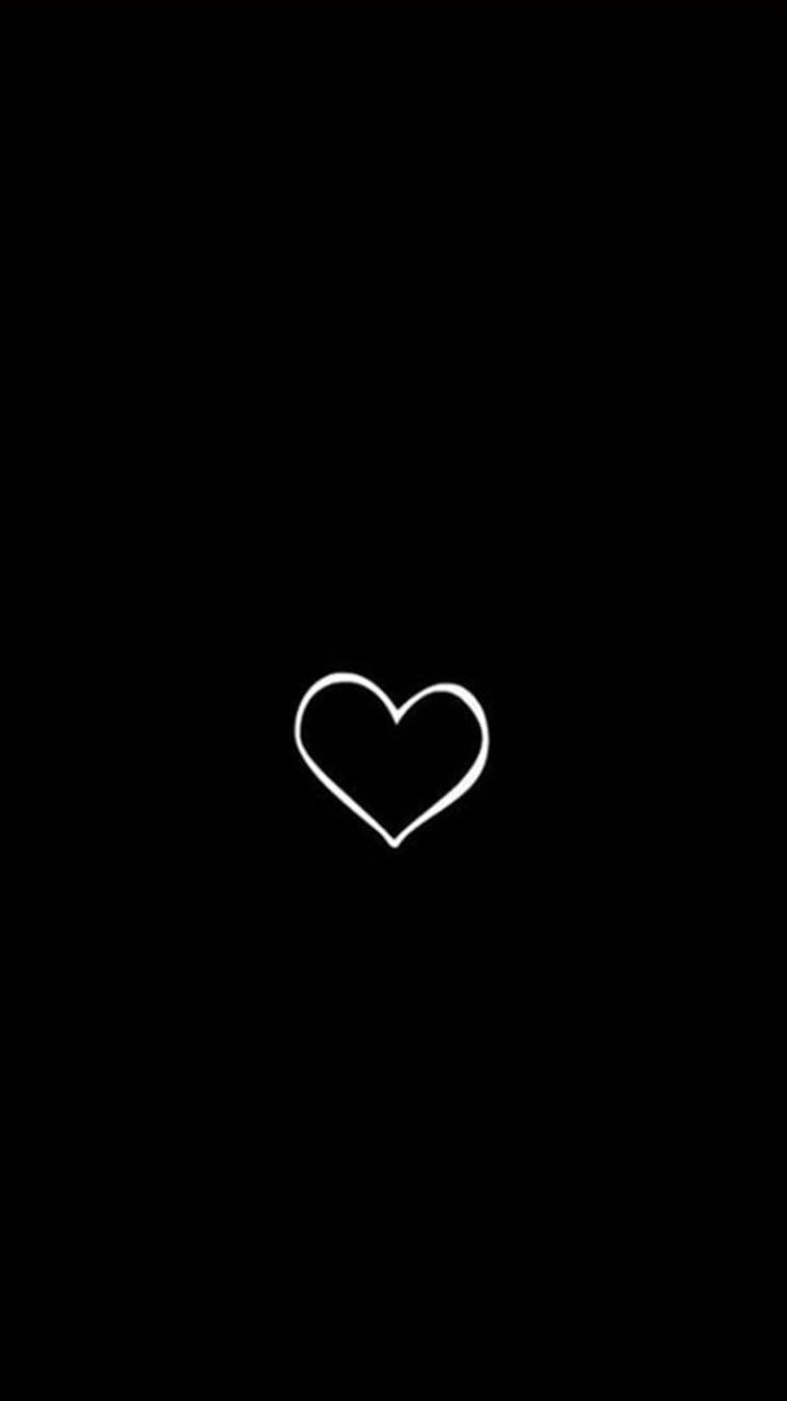750x1334 Simple Heart Symbol Black Background Iphone 6 Wallpaper Heart Iphone Wallpaper Simple Phone Wallpaper Black And White Wallpaper Iphone