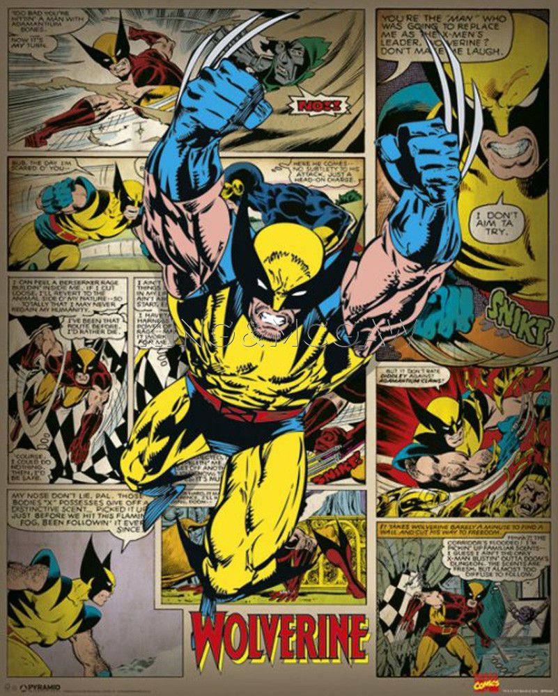 801x1000 Wolverine Retro Art Print By Marvel Comics At King Mcgaw Art